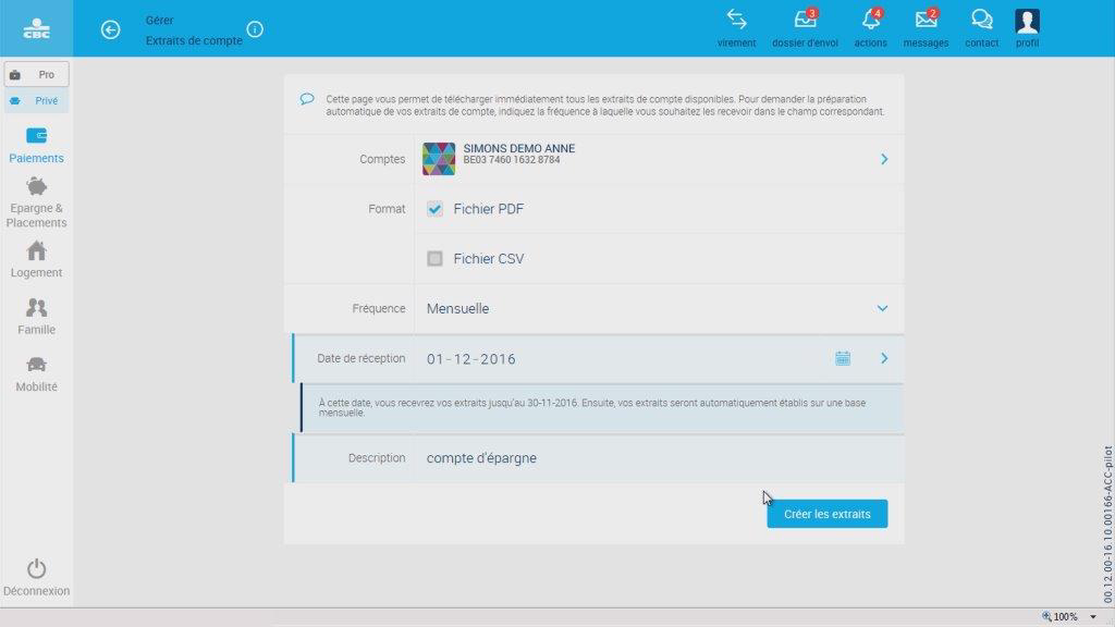 Extraits de compte Extraits de compte